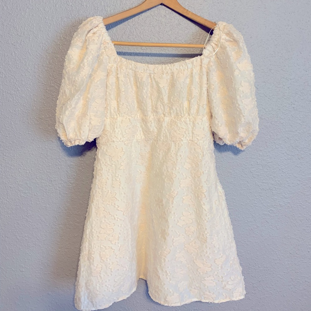 Zara puff sleeve mini dress